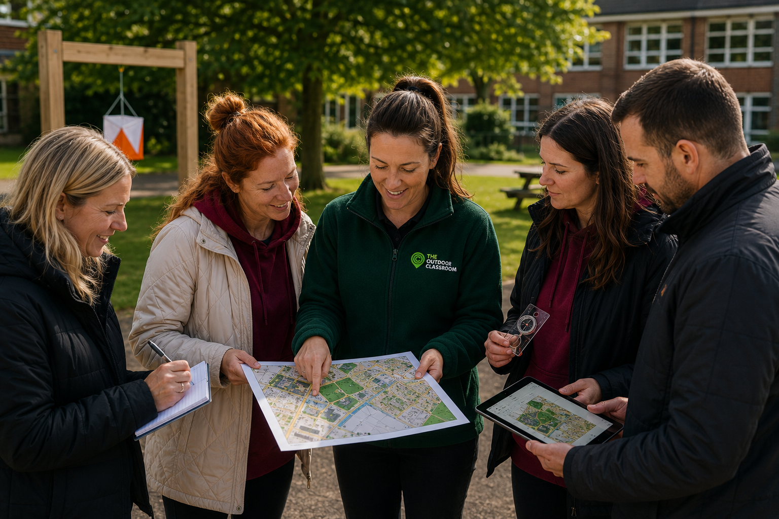 Teachers completing outdoor learning training