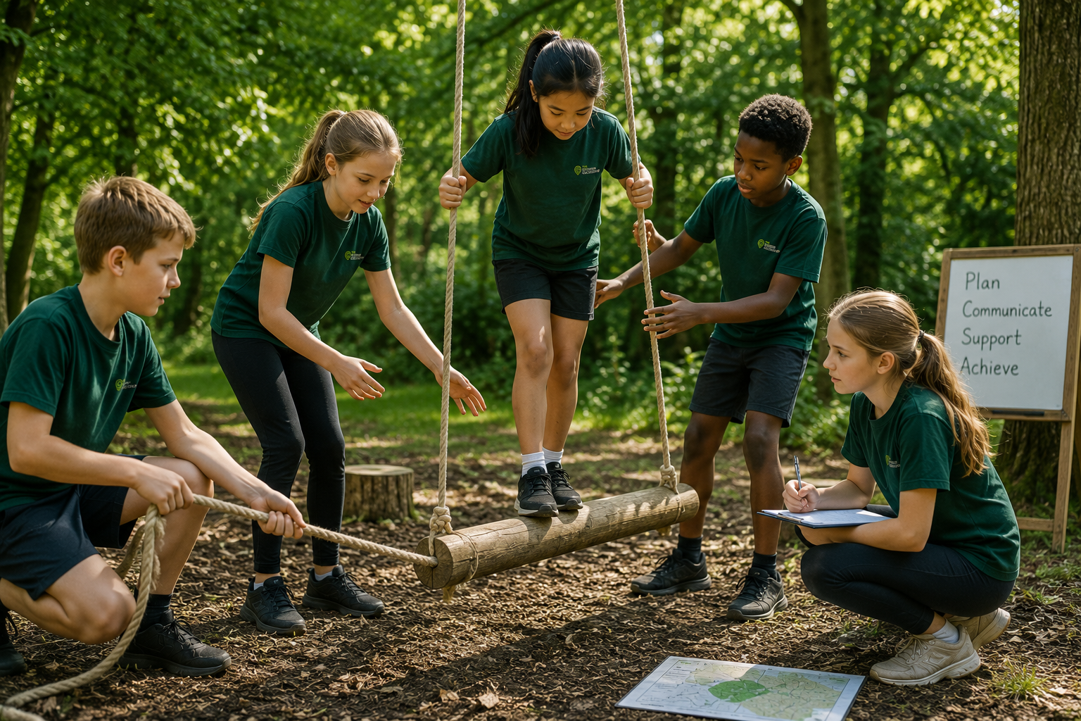 Pupils completing OAA challenges